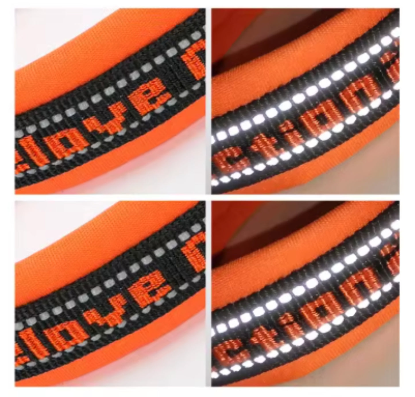 Fuchsienfarbenes reflektierendes Halsband mit Neoprenpolster