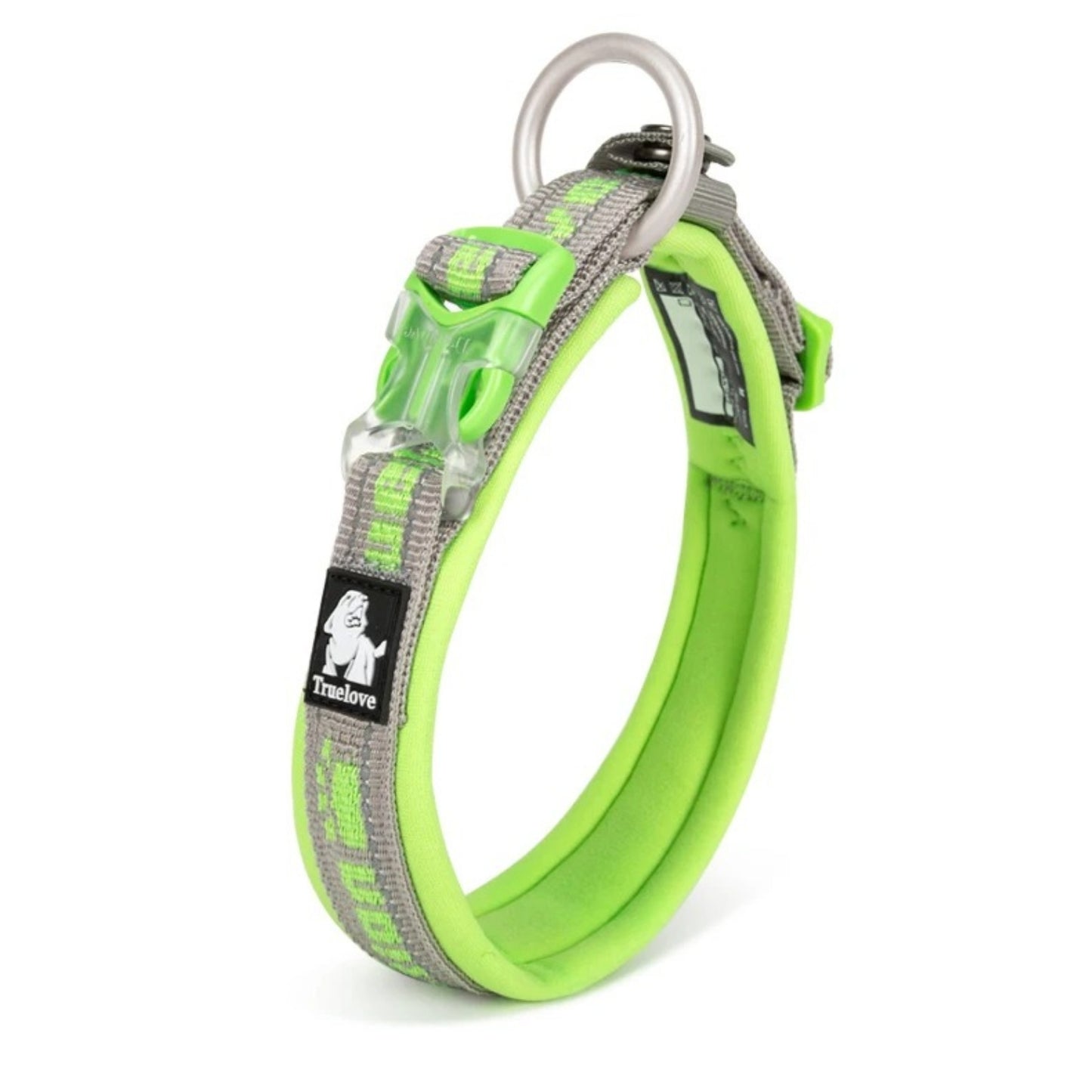 Grasgrün-graues Hundehalsband für sportliche Hunde