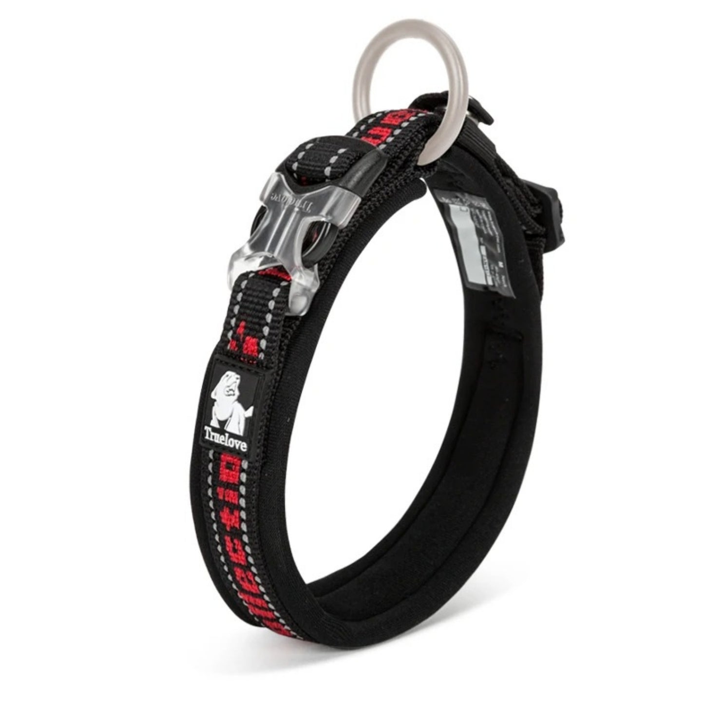 Halsband mit P-Kette in Rot-Schwarz im Einsatz