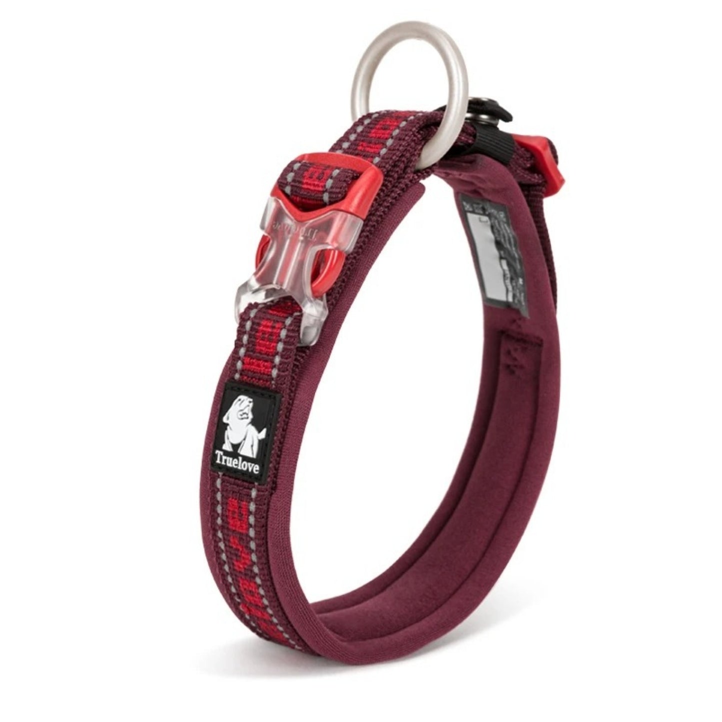 Komfortables Nylon-Halsband in Königsblau-Grau am Hund