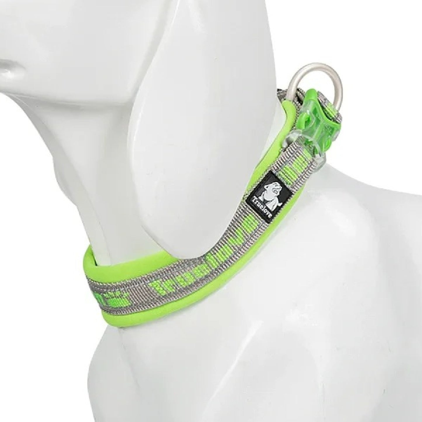 Orange-Schwarzes Halsband mit reflektierenden Nähten