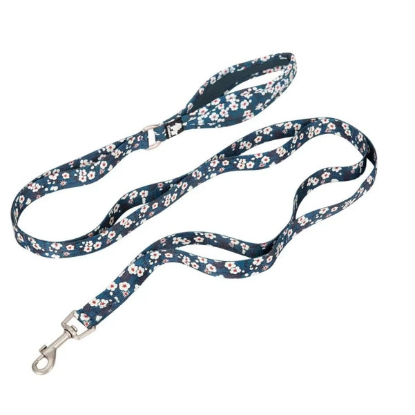 Hochwertige Leine für aktive Hunde im Blumendesign