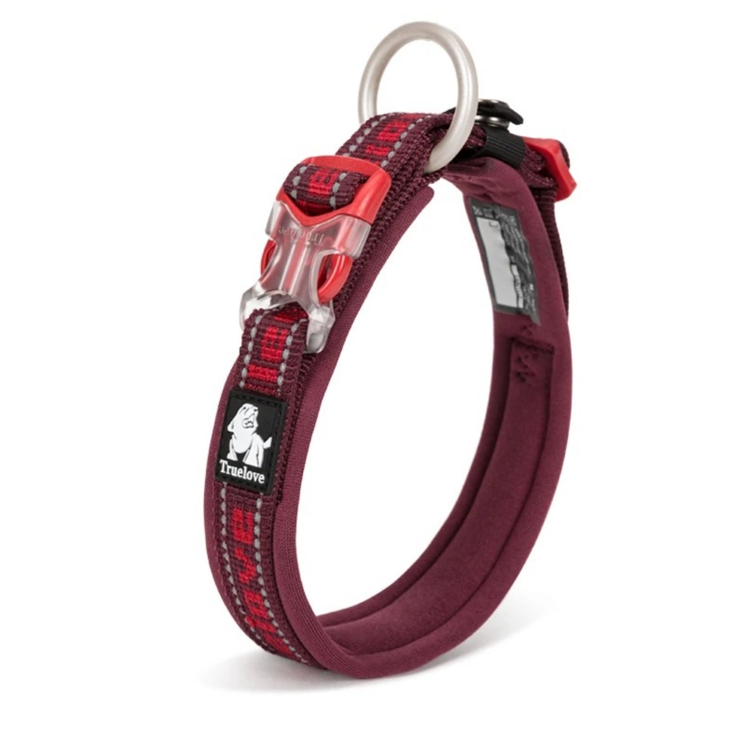 Komfortables Nylon-Halsband in Königsblau-Grau am Hund