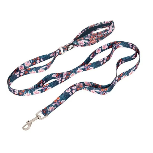 Stilvolle Leine mit Blumenmuster für Hunde